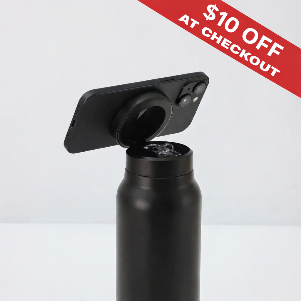 Magnetic Gym Water Bottle - Black