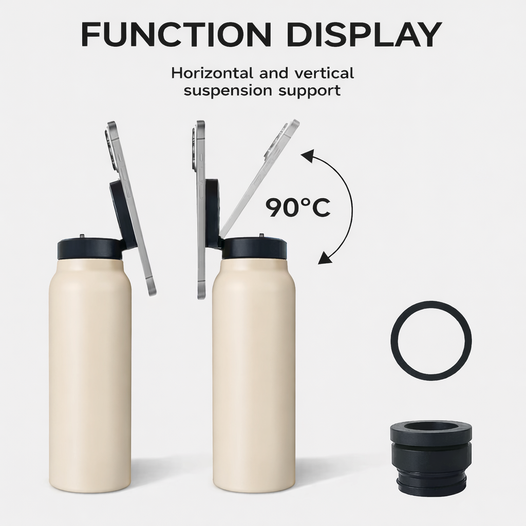 Magnetic Gym Water Bottle - Beige