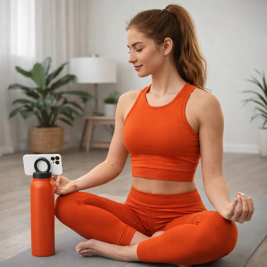 Magnetic Gym Water Bottle - Orange