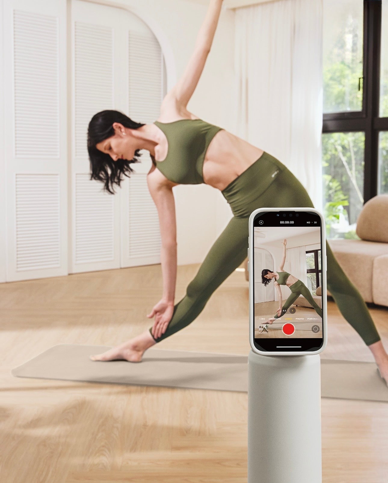 Magnetic Gym Water Bottle - Beige